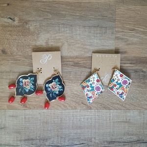 TWO PAIRS Plunder Earrings NWT